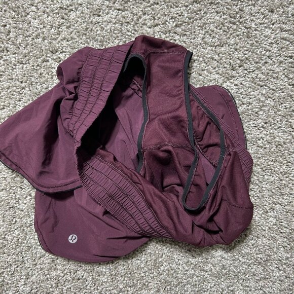 Lululemon Womens Size 8 Burgundy Swiftly Relaxed Fit Running Shorts - Picture 7 of 10